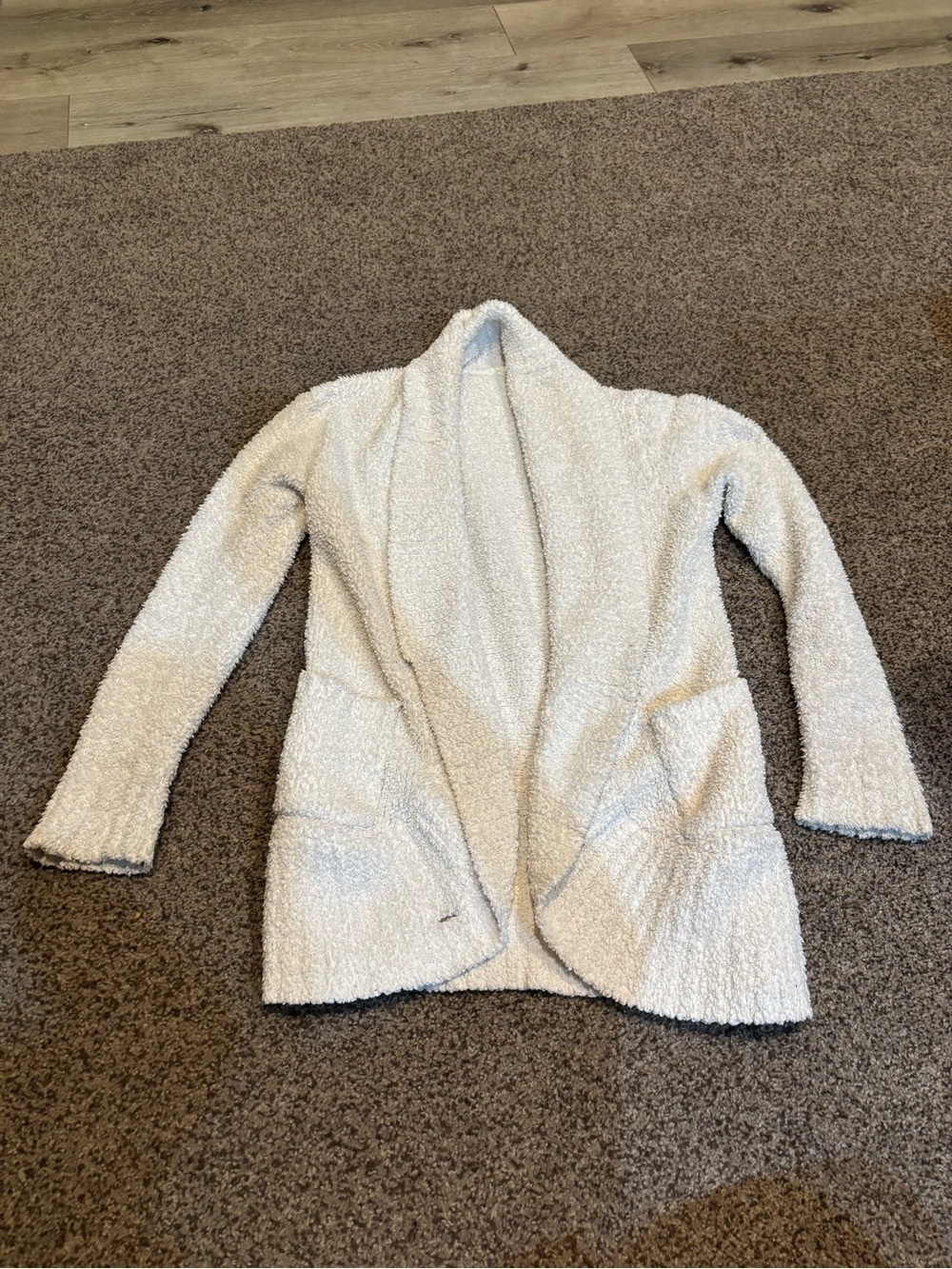 Cozy Open-Front Fluffy Cardigan Jacket - Cream